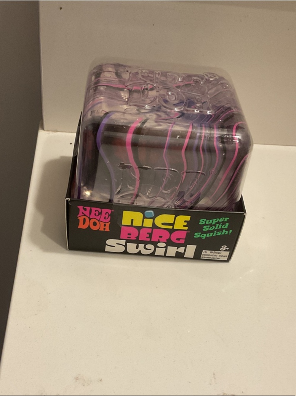 GIANT Needoh NICE BURG Swirl Squish Cube - Pink & Purple